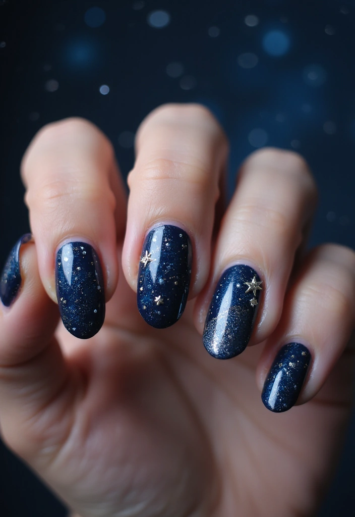 32 Magical Marble Designs for a Harvest Moon Look - 4. Midnight Blue Mystique