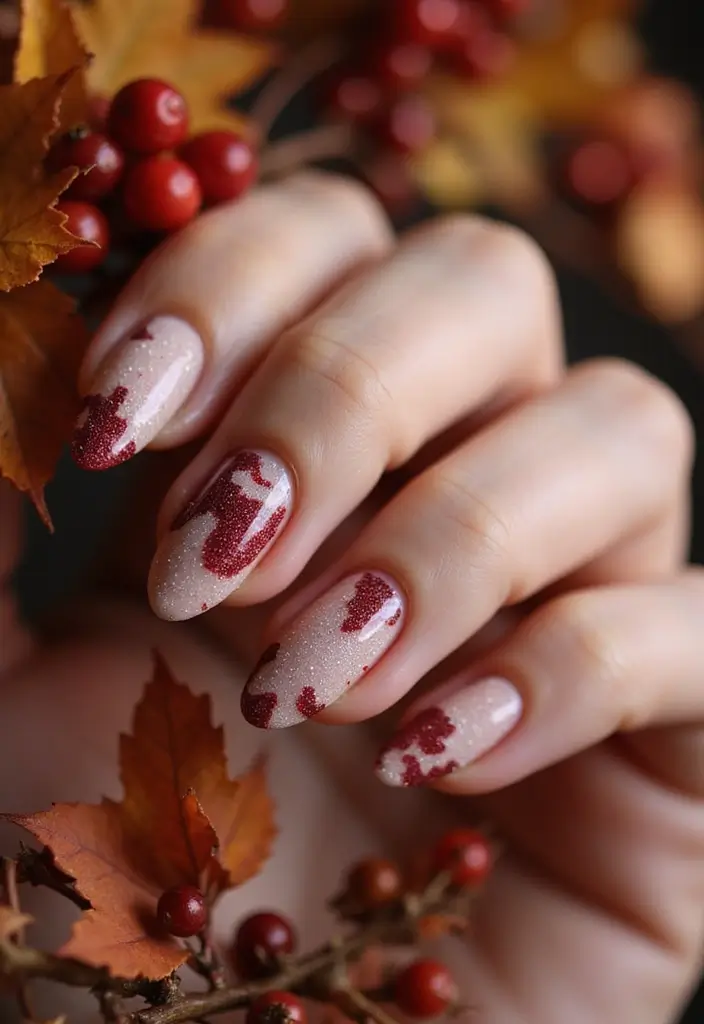 32 Magical Marble Designs for a Harvest Moon Look - 5. Cranberry Bliss