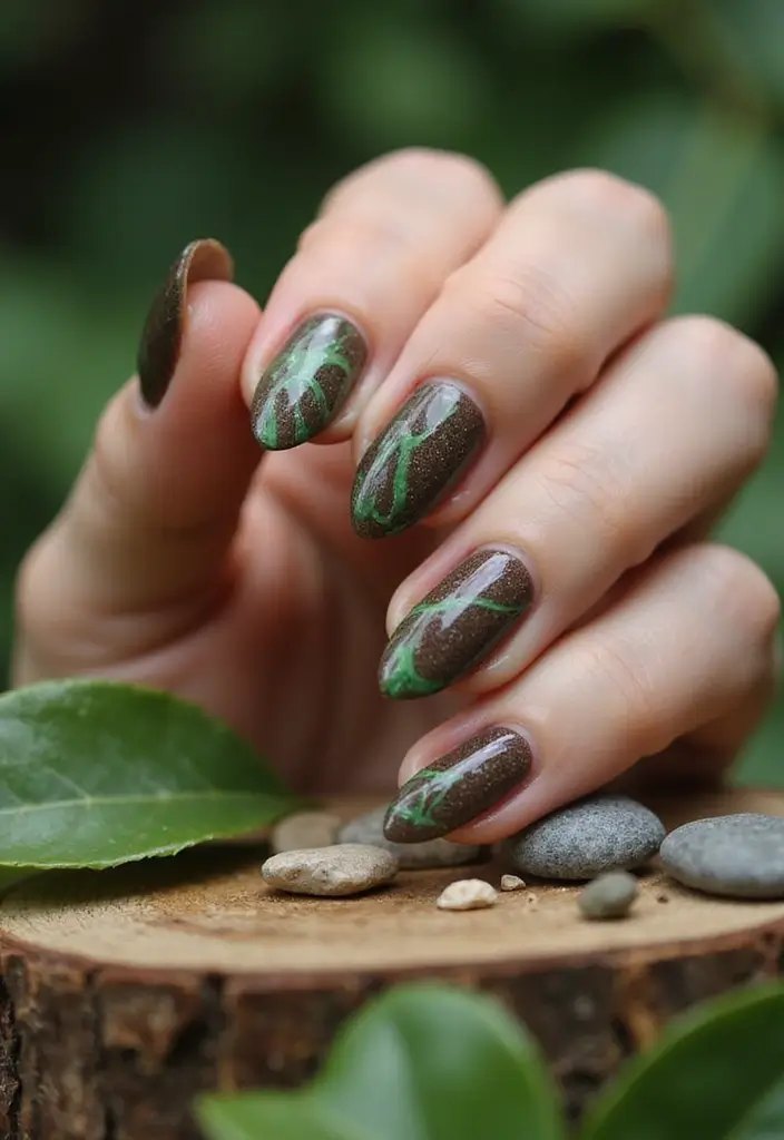 32 Magical Marble Designs for a Harvest Moon Look - 9. Earthy Tones