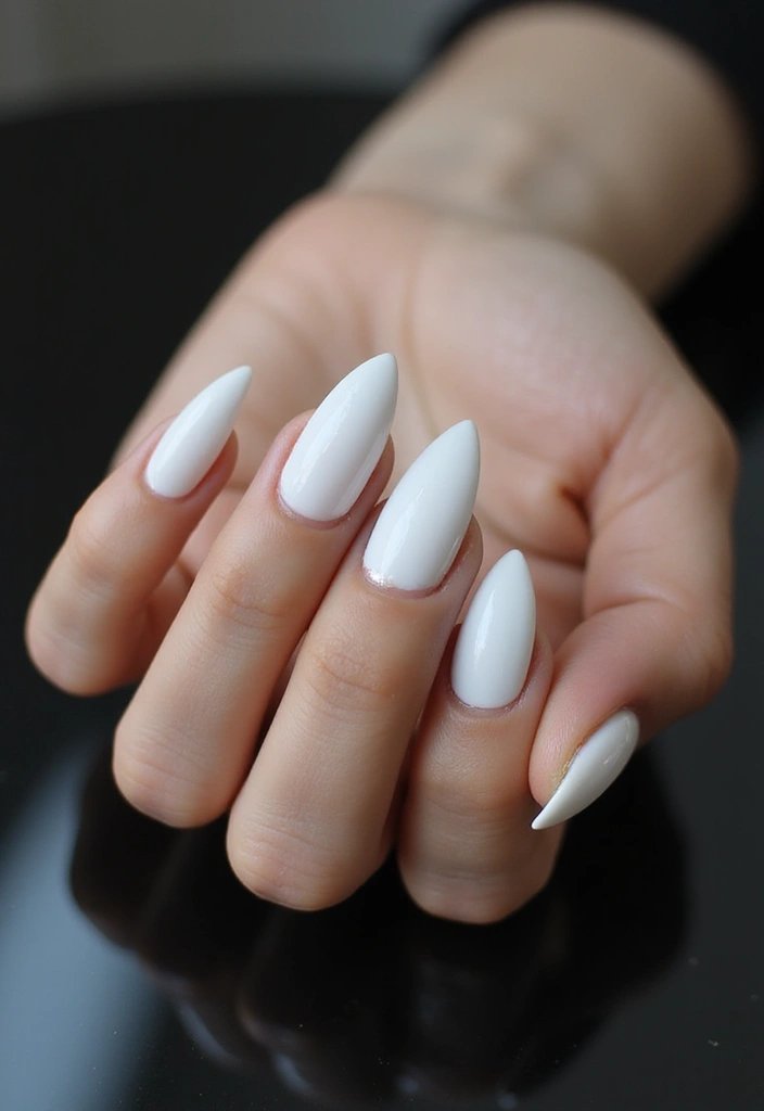 32 Oval Velvet Illusion Nails for Subtle Luxury - 15. Minimalist White