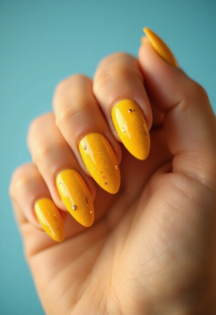 32 Oval Velvet Illusion Nails for Subtle Luxury - 16. Golden Hour Hues