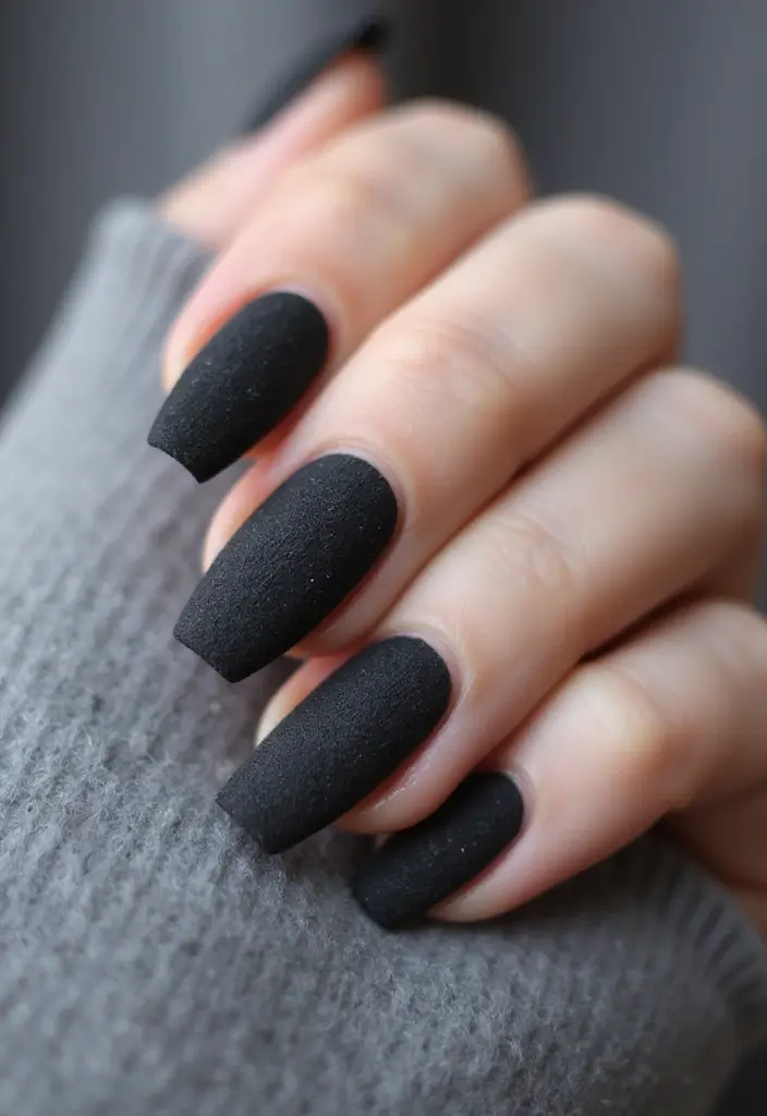32 Oval Velvet Illusion Nails for Subtle Luxury - 22. Soft Charcoal Magic