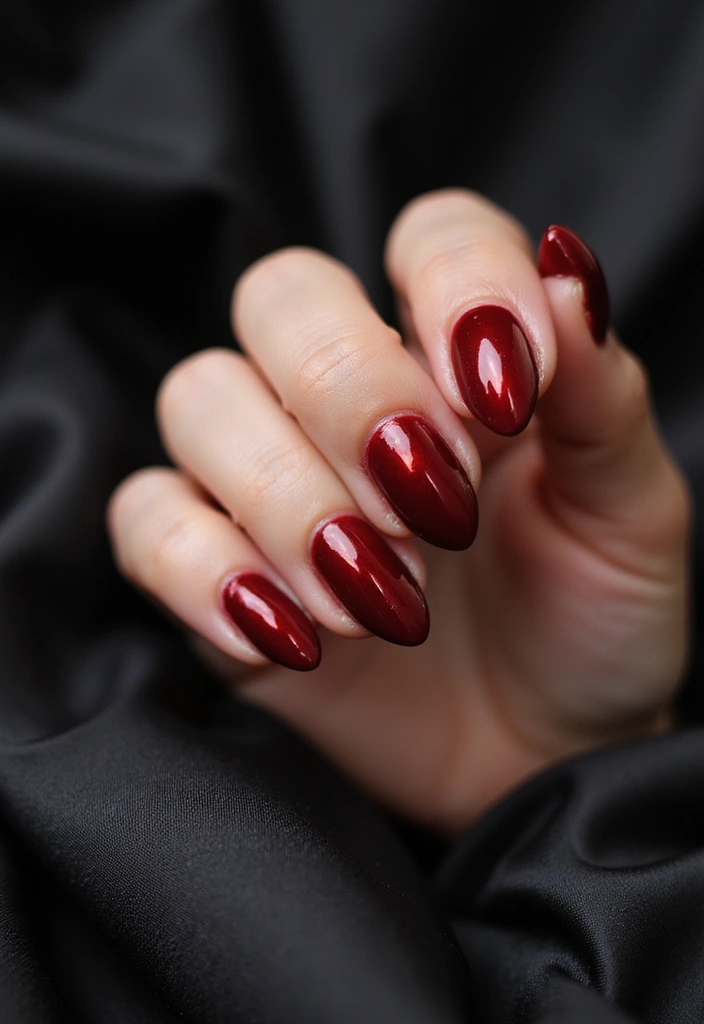 32 Oval Velvet Illusion Nails for Subtle Luxury - 25. Bold Red Velvet