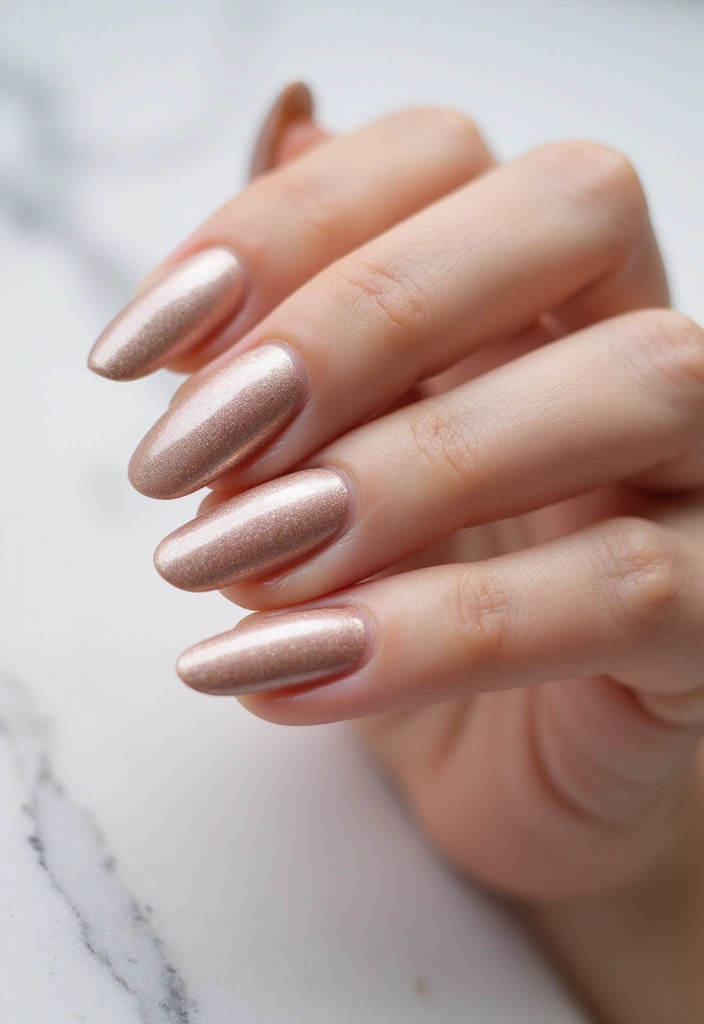 32 Oval Velvet Illusion Nails for Subtle Luxury - 27. Dazzling Champagne