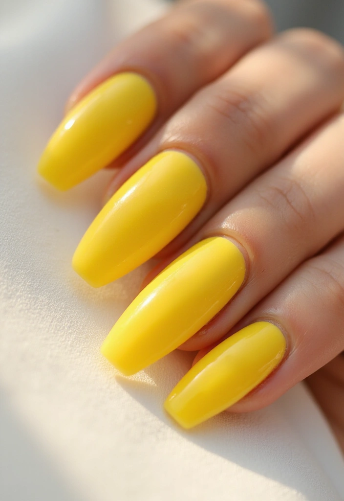 32 Oval Velvet Illusion Nails for Subtle Luxury - 28. Sunny Lemonade Vibe