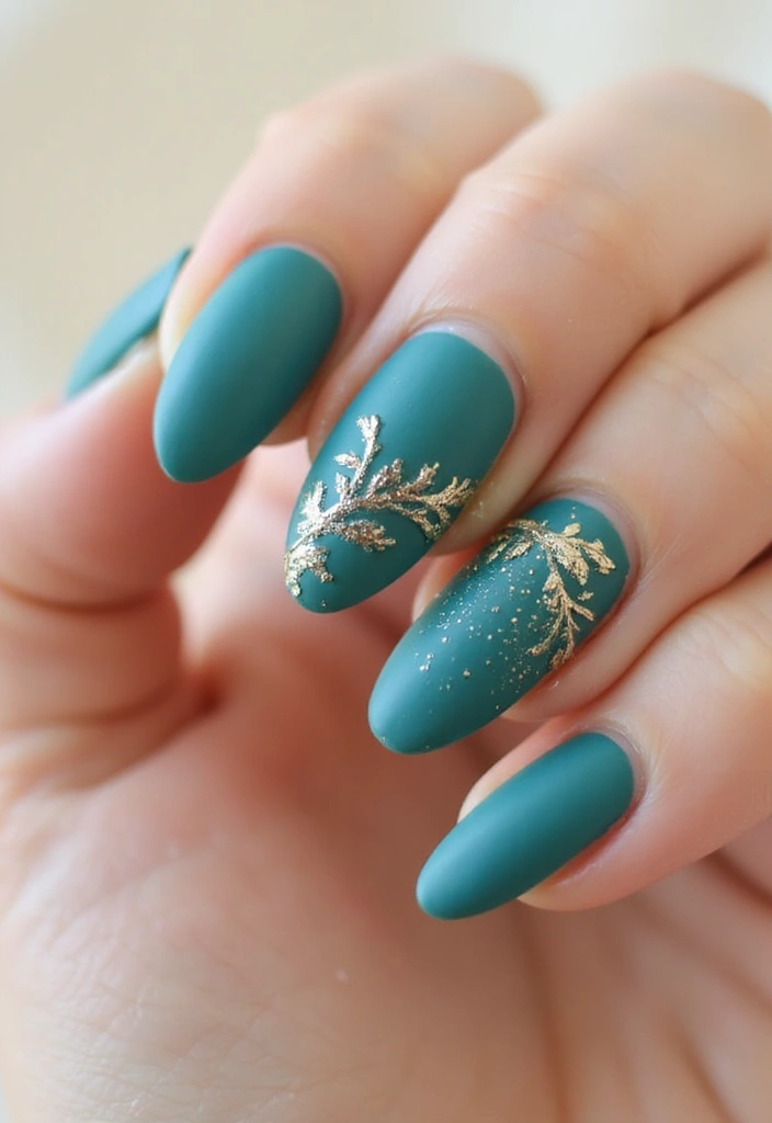 32 Oval Velvet Illusion Nails for Subtle Luxury - 29. Enchanting Teal