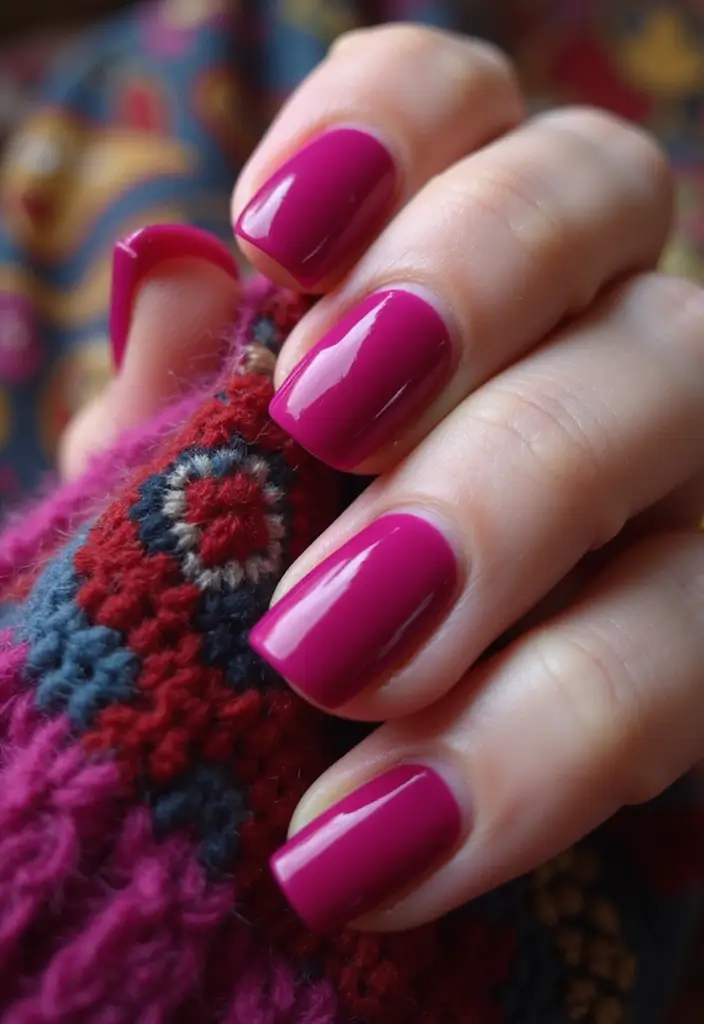 32 Oval Velvet Illusion Nails for Subtle Luxury - 31. Radiant Fuchsia