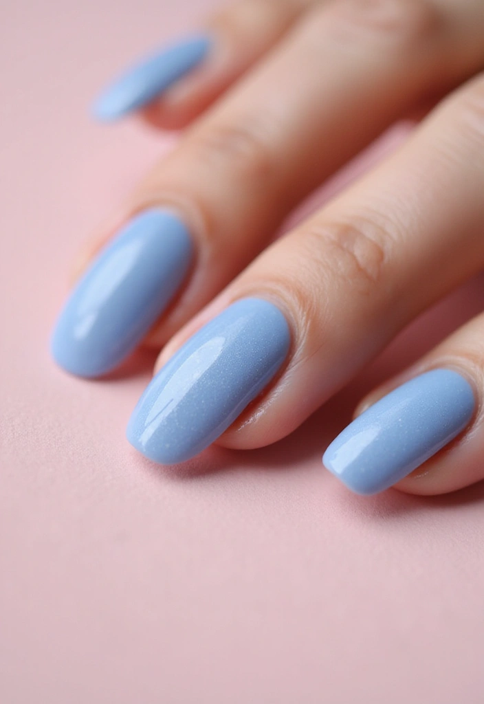32 Oval Velvet Illusion Nails for Subtle Luxury - 32. Subtle Baby Blue