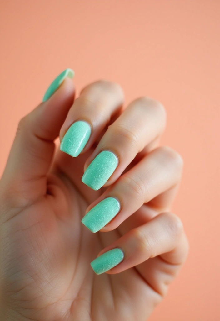 32 Oval Velvet Illusion Nails for Subtle Luxury - 8. Fresh Minty Delight
