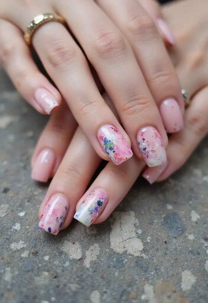 32 Step-by-Step Watercolor Nail Art You Can Do At Home - 28. Watercolor Pebble Effect