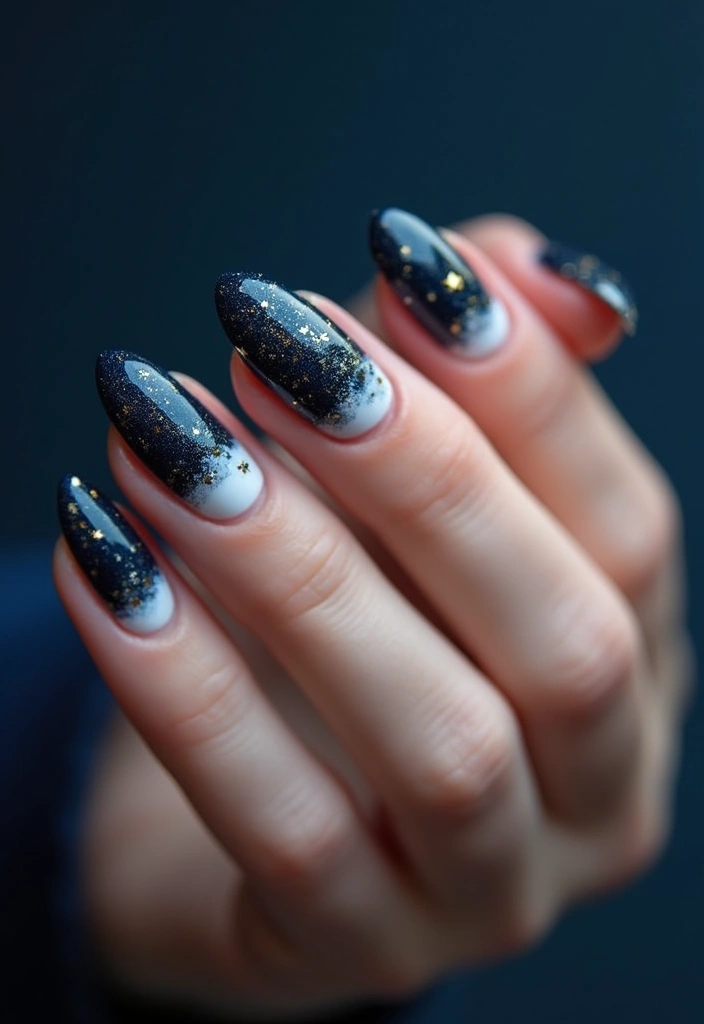 33 Cloud-Inspired French Tips for Dreamy Nails - 13. Starry Night