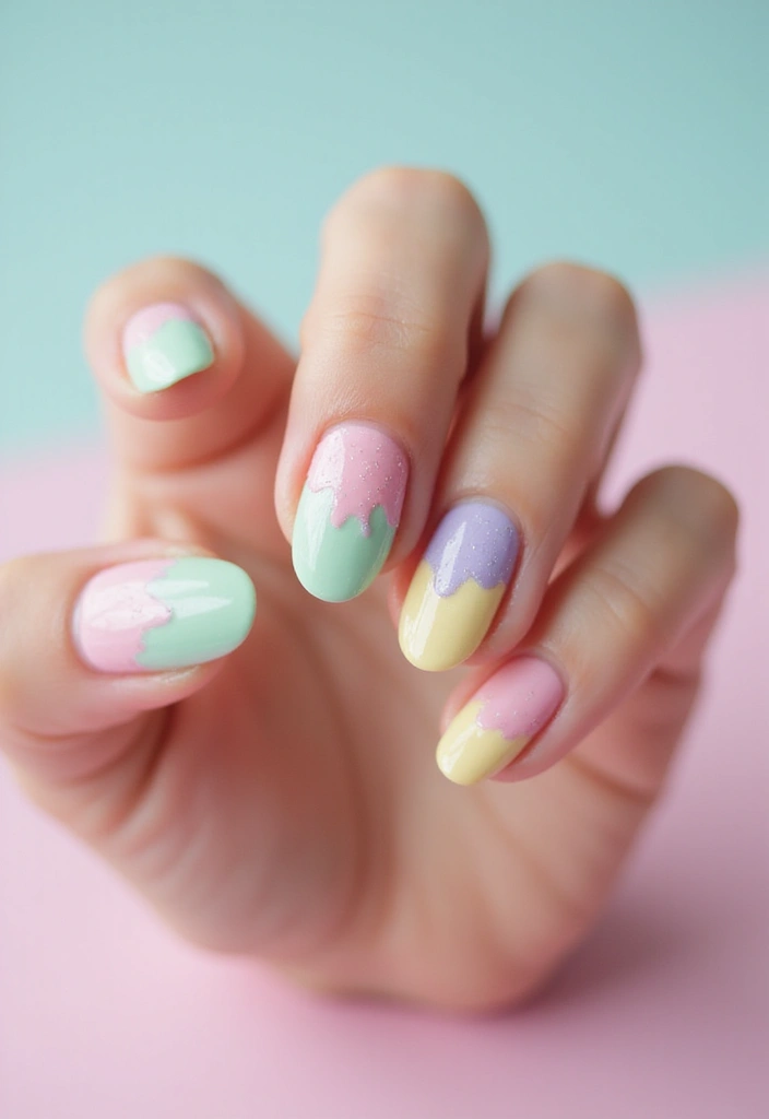 33 Cloud-Inspired French Tips for Dreamy Nails - 17. Ice Cream Delight