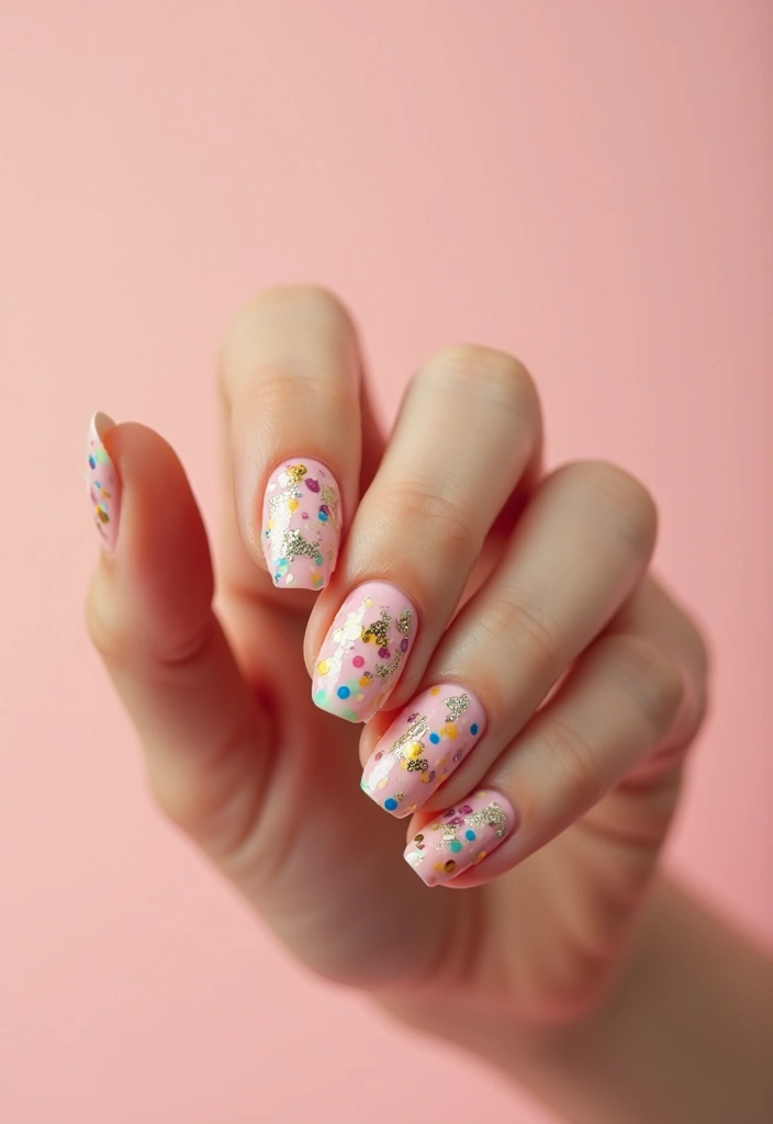 33 Cloud-Inspired French Tips for Dreamy Nails - 23. Confetti Party
