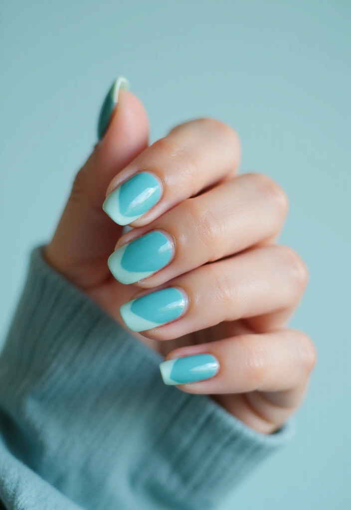 33 Cloud-Inspired French Tips for Dreamy Nails - 25. Cool Tones