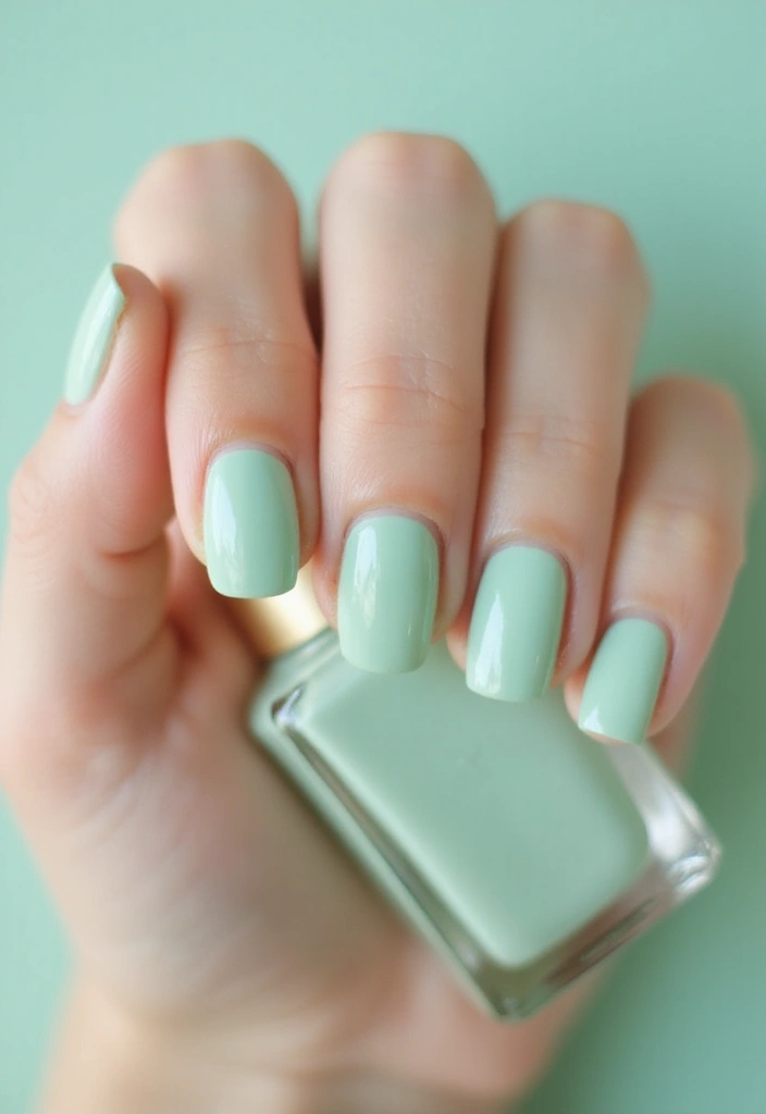 33 Cloud-Inspired French Tips for Dreamy Nails - 5. Minty Fresh
