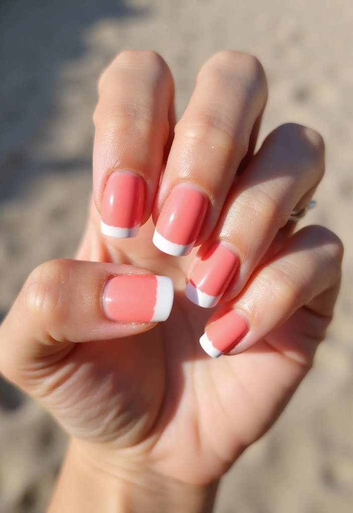 33 Cloud-Inspired French Tips for Dreamy Nails - 6. Coral Reef