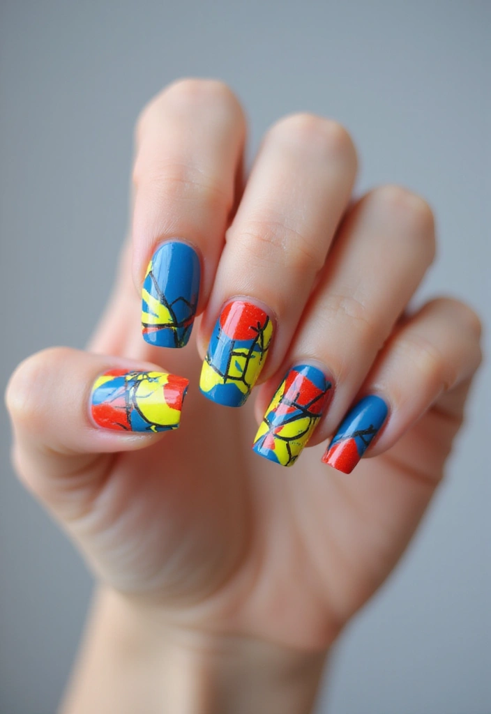 33 Stiletto Milky Fade Designs for Dramatic Nails - 17. Bold Graphic Lines