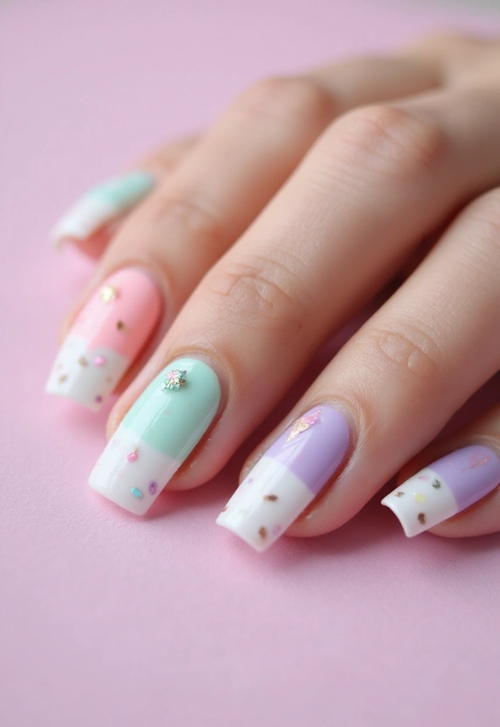 33 Stiletto Milky Fade Designs for Dramatic Nails - 18. Ice Cream Dream