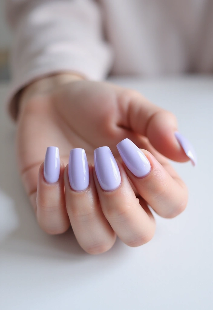 33 Stiletto Milky Fade Designs for Dramatic Nails - 28. Soft Lavender Dreams