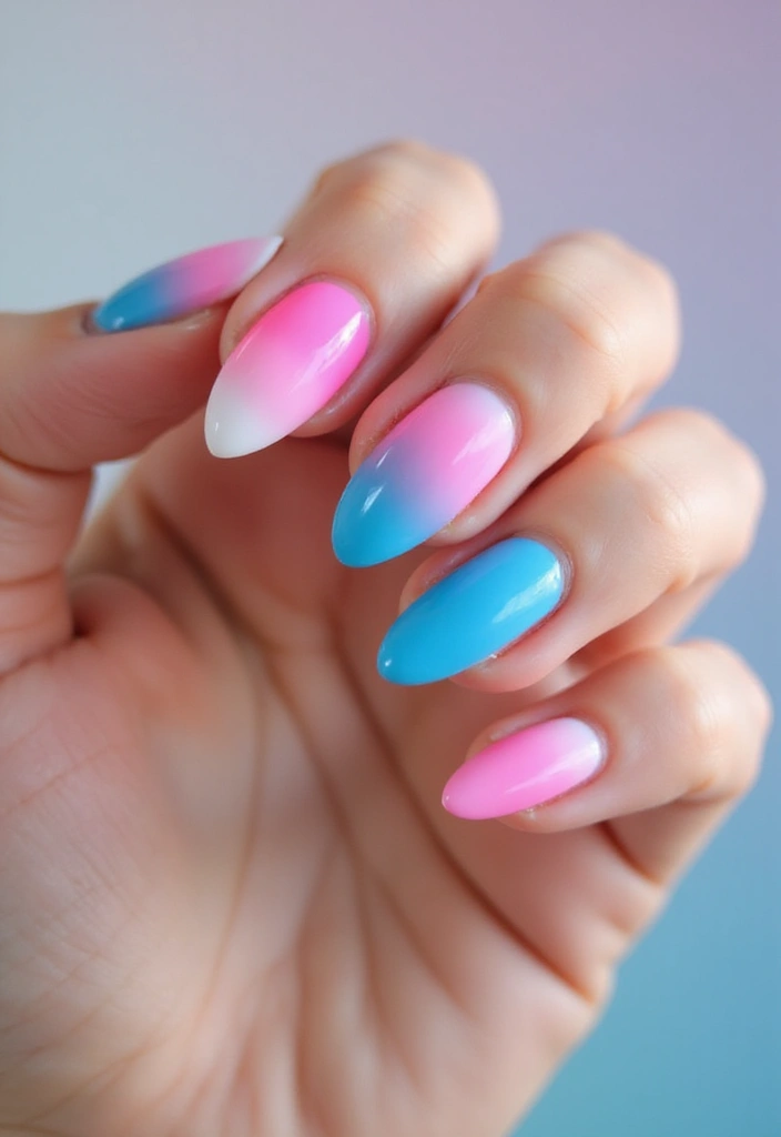 33 Stiletto Milky Fade Designs for Dramatic Nails - 6. Neon Milky Fade