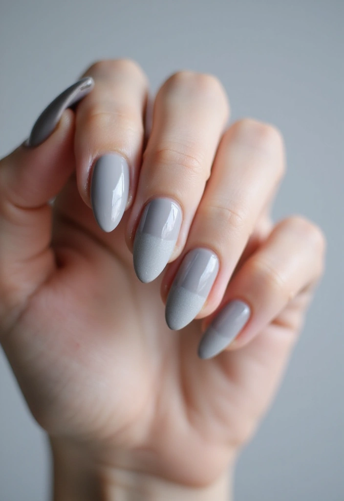 33 Stiletto Milky Fade Designs for Dramatic Nails - 7. Monochrome Magic