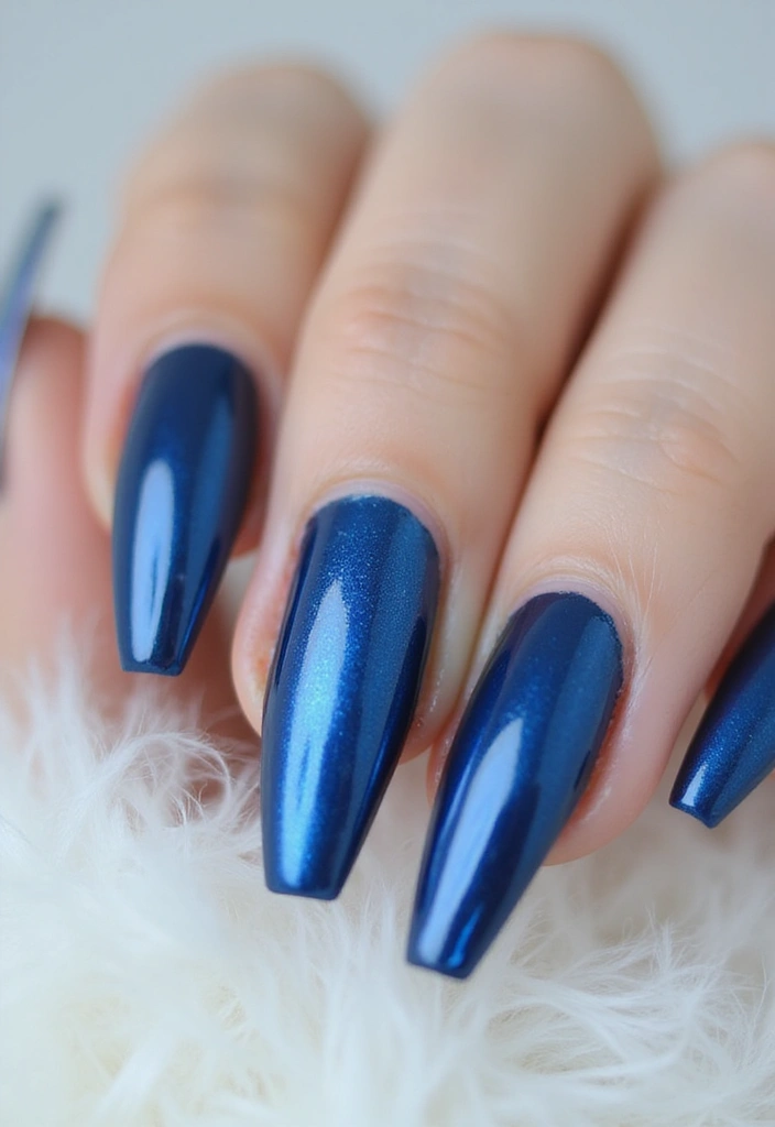 34 Ballerina Blue Chrome Nail Designs You’ll Love - 8. Ballerina Pointed Tips