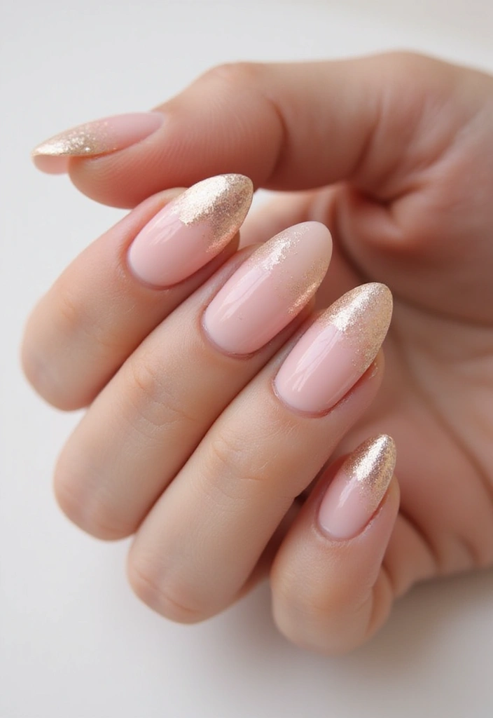 34 Sun-Kissed Ombre Nails for September Style - 19. Blush to Golden Ombre
