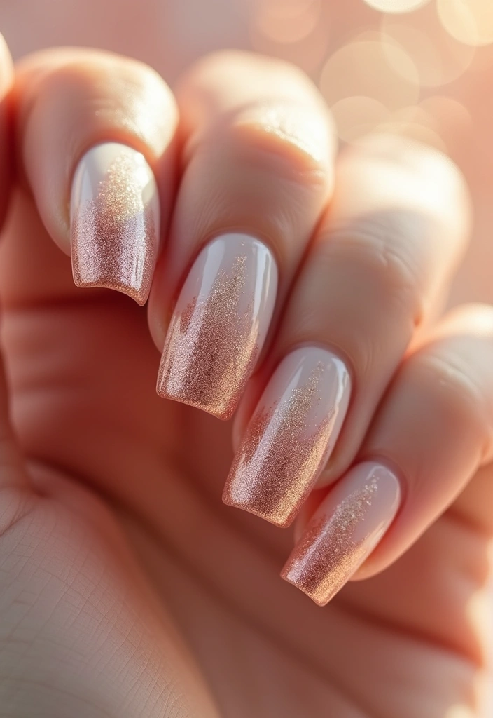 34 Sun-Kissed Ombre Nails for September Style - 20. Rose Gold to Cream Ombre