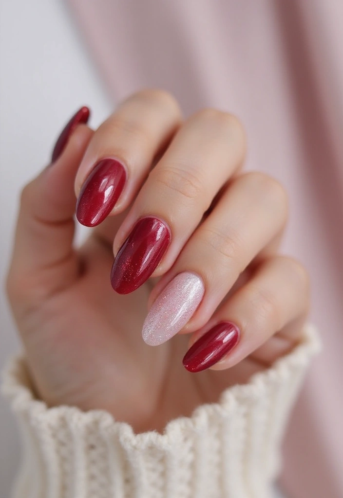 34 Sun-Kissed Ombre Nails for September Style - 31. Dark Red to Pink Ombre