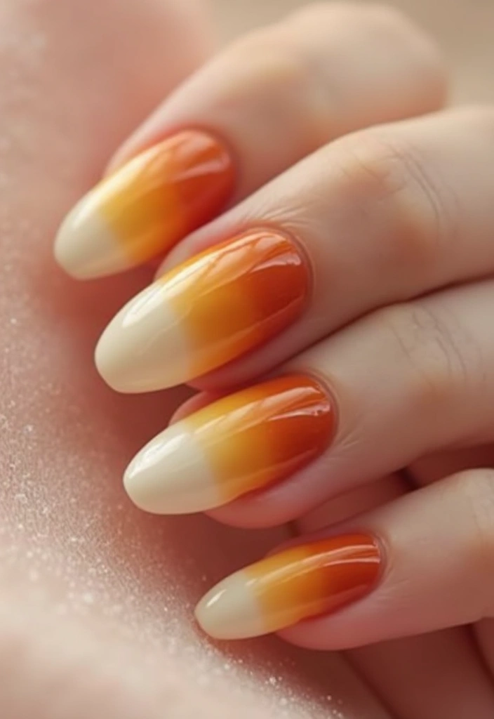 34 Sun-Kissed Ombre Nails for September Style - 33. Amber to Cream Ombre