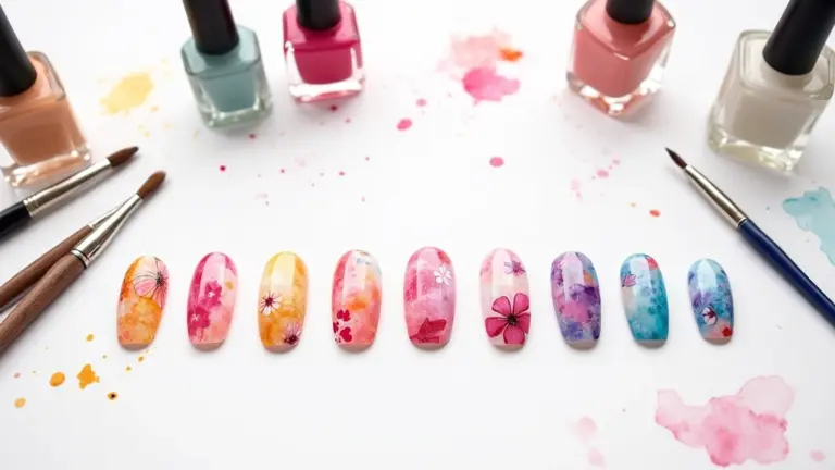 32 Step-by-Step Watercolor Nail Art You Can Do At Home